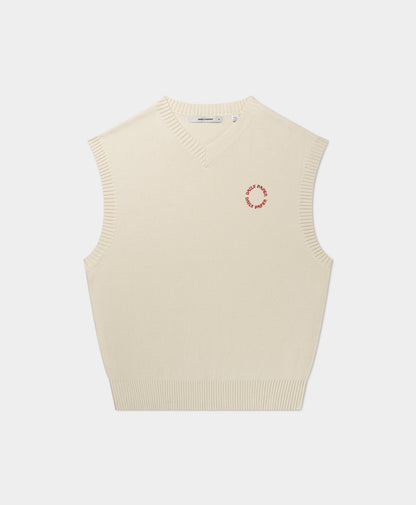 Off White Slub Knit Orbit Spencer
