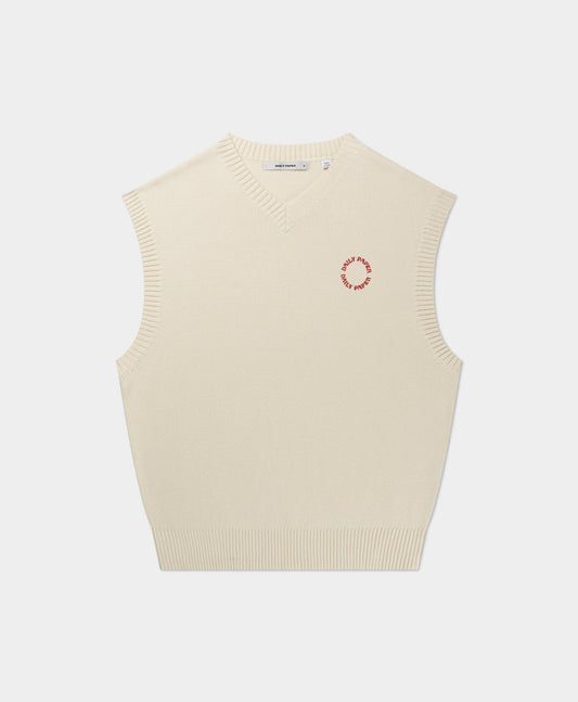 Off White Slub Knit Orbit Spencer